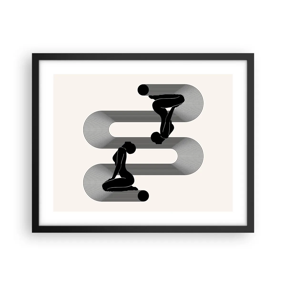 Póster en marco negro - Simetría sensual - 50x40 cm