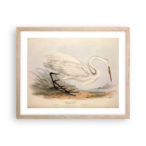 Póster en marco roble claro - Dama de los juncos - 50x40 cm