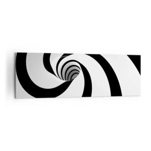 Cuadro sobre lienzo - Impresión de Imagen - Espiral abstracta en blanco y negro con efecto de remolino - 160x50cm - ¿Ceder al torbellino? - Decoración de pared moderna para salón y dormitorio ARTTOR