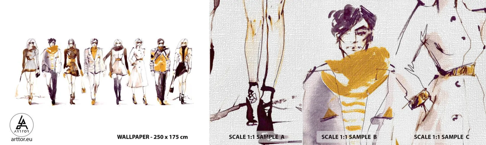 Muestra de fotomural Premium Canvas - Elegancia casual - Mujer, Modelo, Moda - 100x30 cm