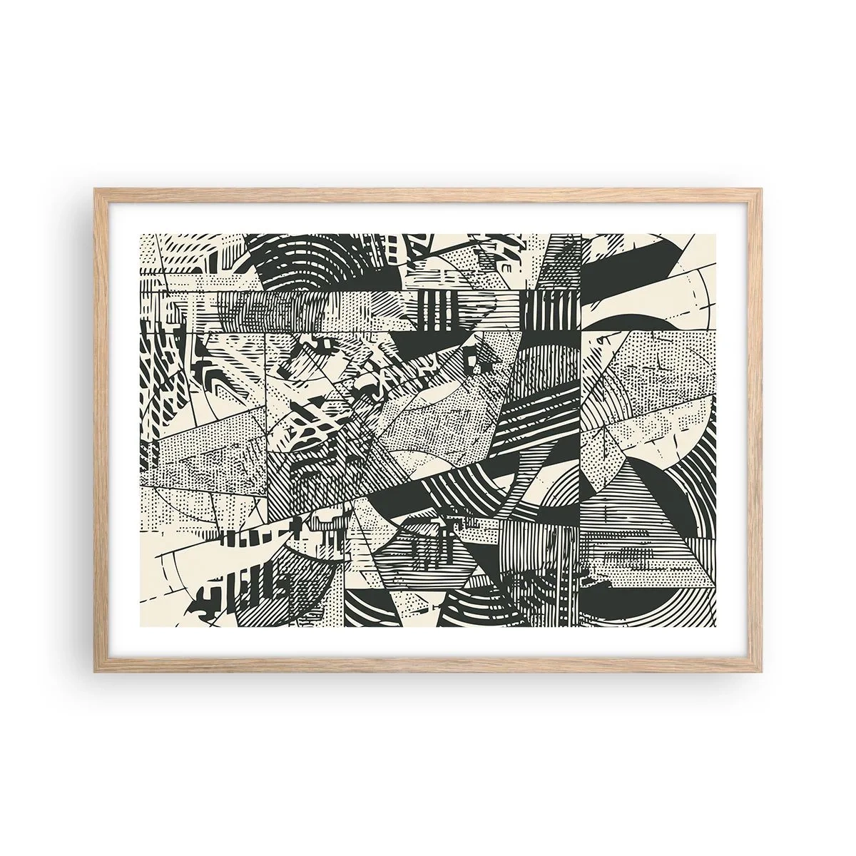 Póster en marco roble claro - La dinámica del presente - 70x50 cm