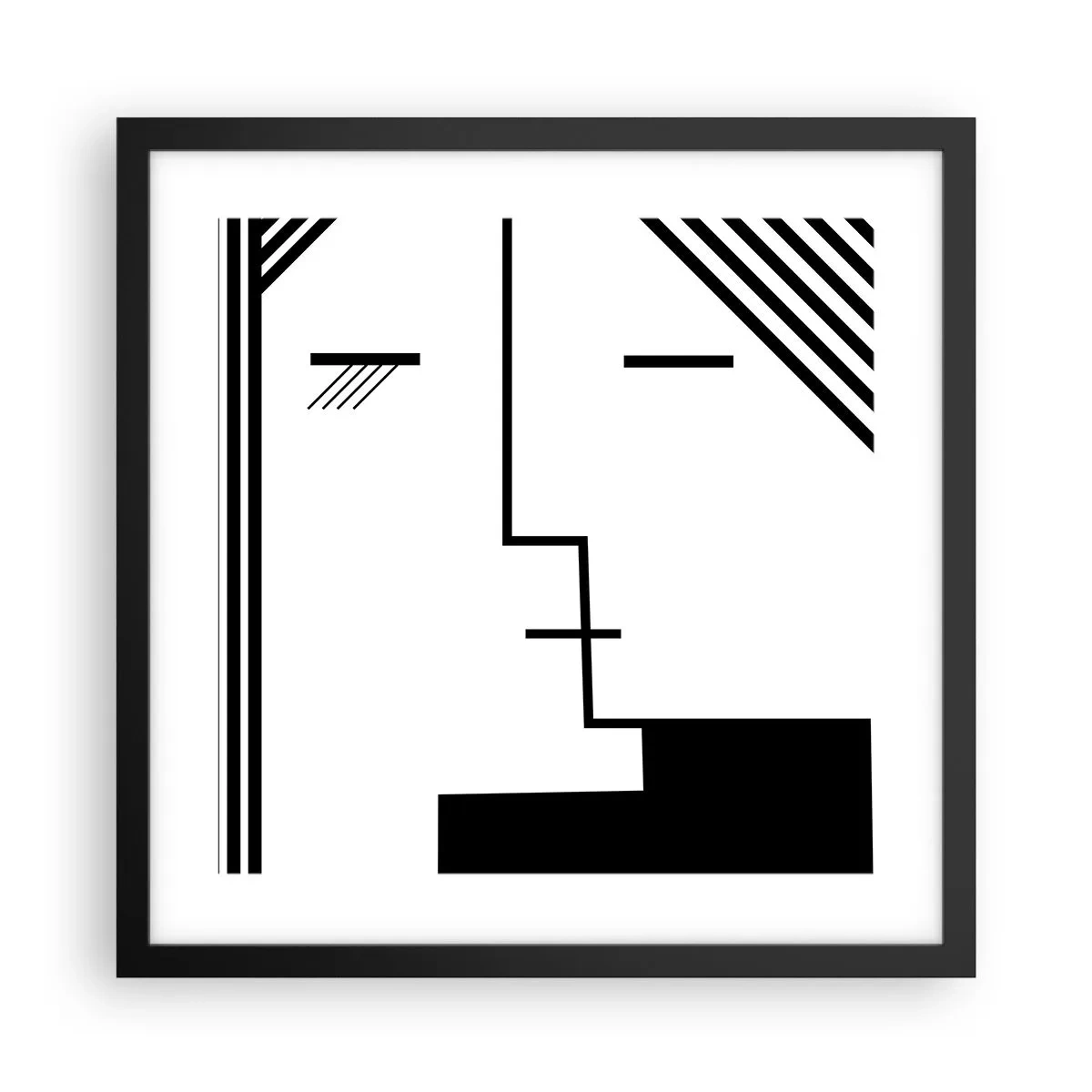 Póster en marco negro - Solo un beso - 40x40 cm