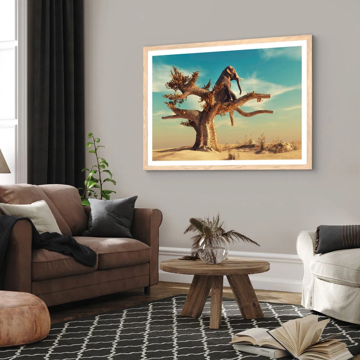 Póster en marco roble claro - Un nuevo punto de vista - 70x50 cm