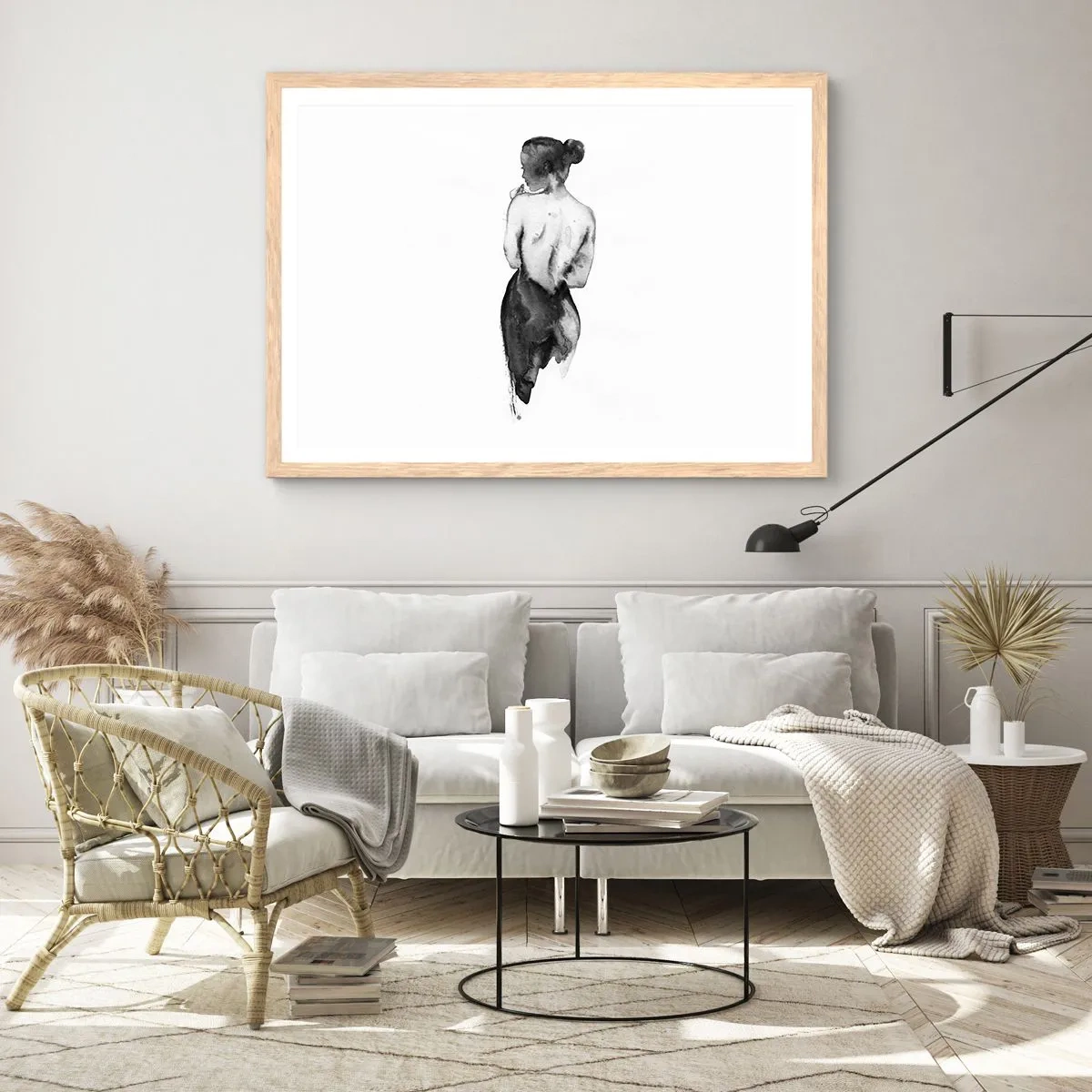 Póster en marco roble claro - Sin ella el mundo deja de tener sentido - 40x30 cm