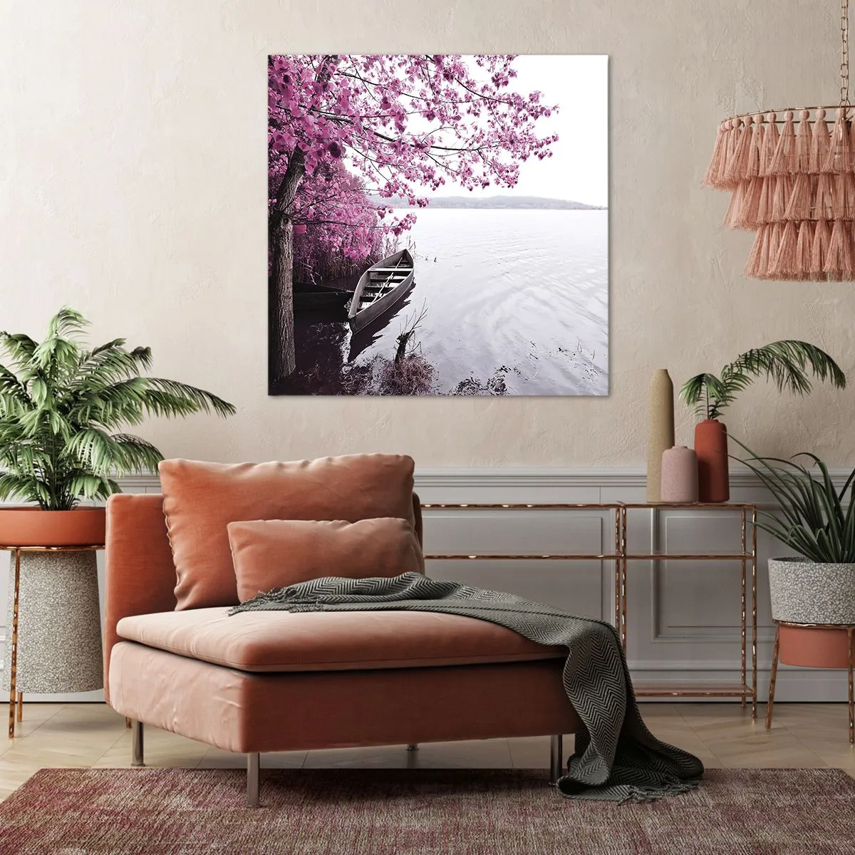 Cuadro sobre lienzo - Impresión de Imagen - En el silencio rosa - 30x30 cm