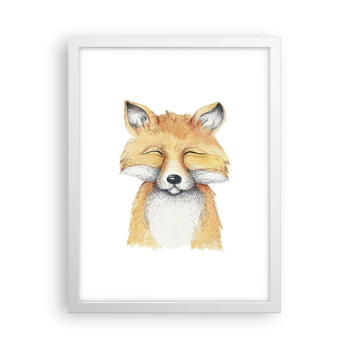Póster en marco blanco - Humor de zorro - 30x40 cm