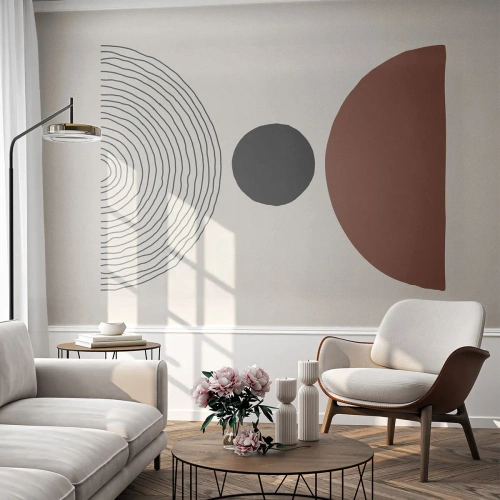 Fotomural Premium Canvas - En el centro de la atención - Abstracción, Pedazo, Semicírculos - 350x256 cm