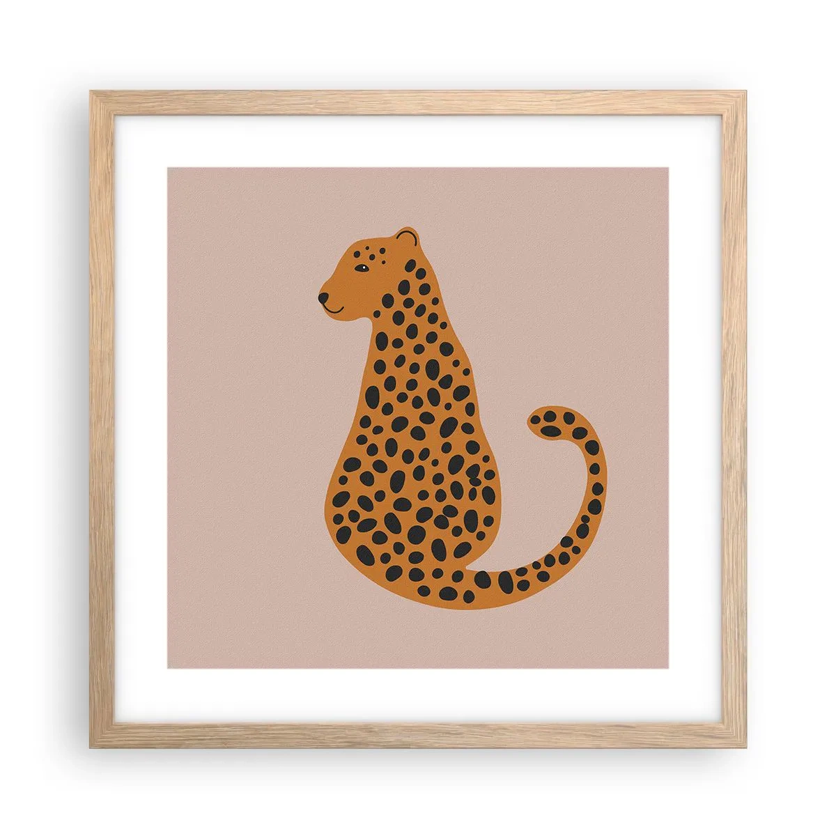 Póster en marco roble claro - El estampado de leopardo está de moda - 40x40 cm