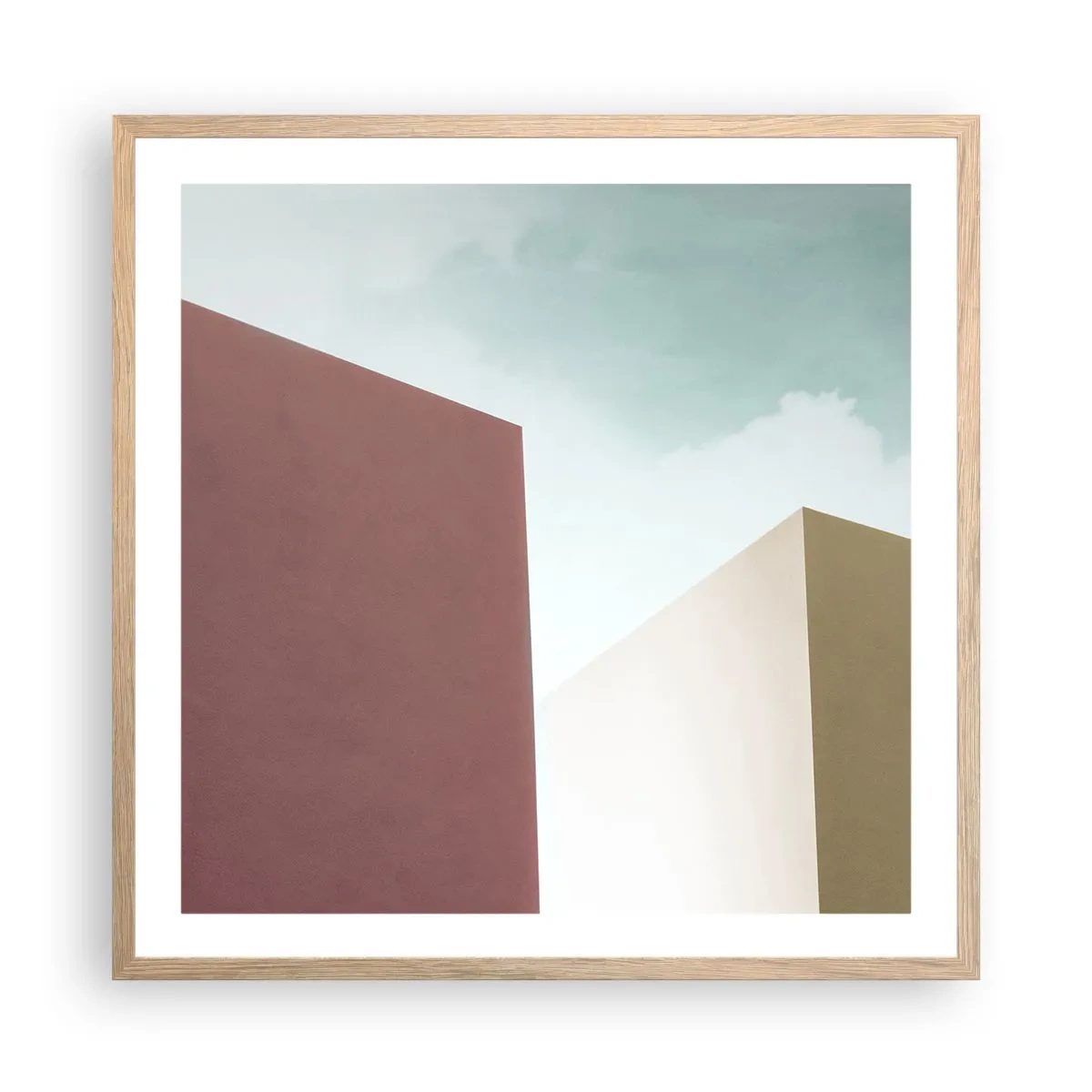 Póster en marco roble claro - Geometría de un verano soleado - 60x60 cm