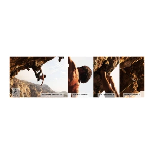 Muestra de fotomural autoadhesivo Deluxe Sticker - Un mundo en la roca - Isla de Kálimnos, Escalada de roca, Paisaje - 100x30 cm