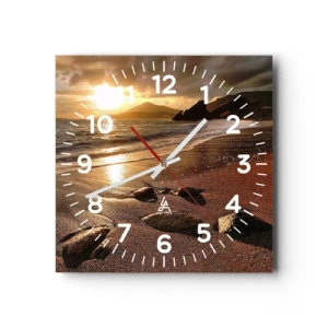 Reloj de pared - Reloj de vidrio - Sigue el sol hacia las colinas - 30x30 cm