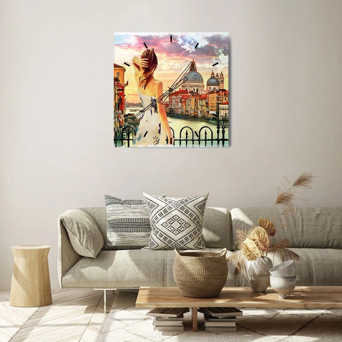 Reloj de pared - Reloj de vidrio - Escapada de fin de semana - 40x40 cm