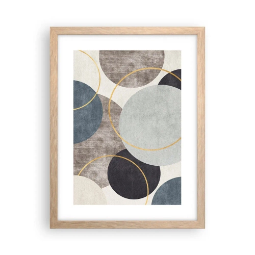 Póster en marco roble claro - Círculo tras círculo - 30x40 cm