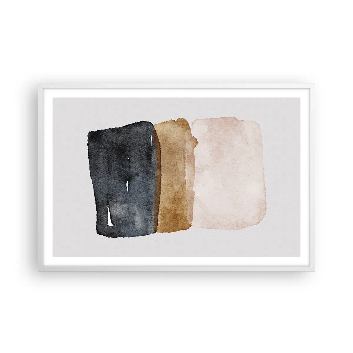 Póster en marco blanco - Una composición de colores tierra - 91x61 cm