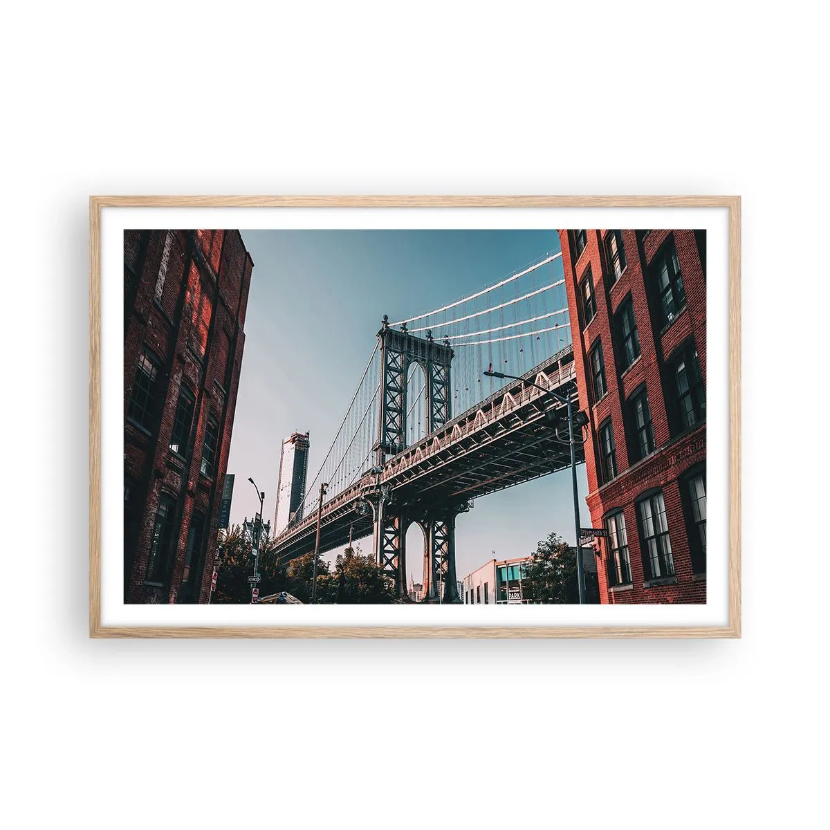 Póster en marco roble claro - Sobre el fluir de la ciudad - 91x61 cm