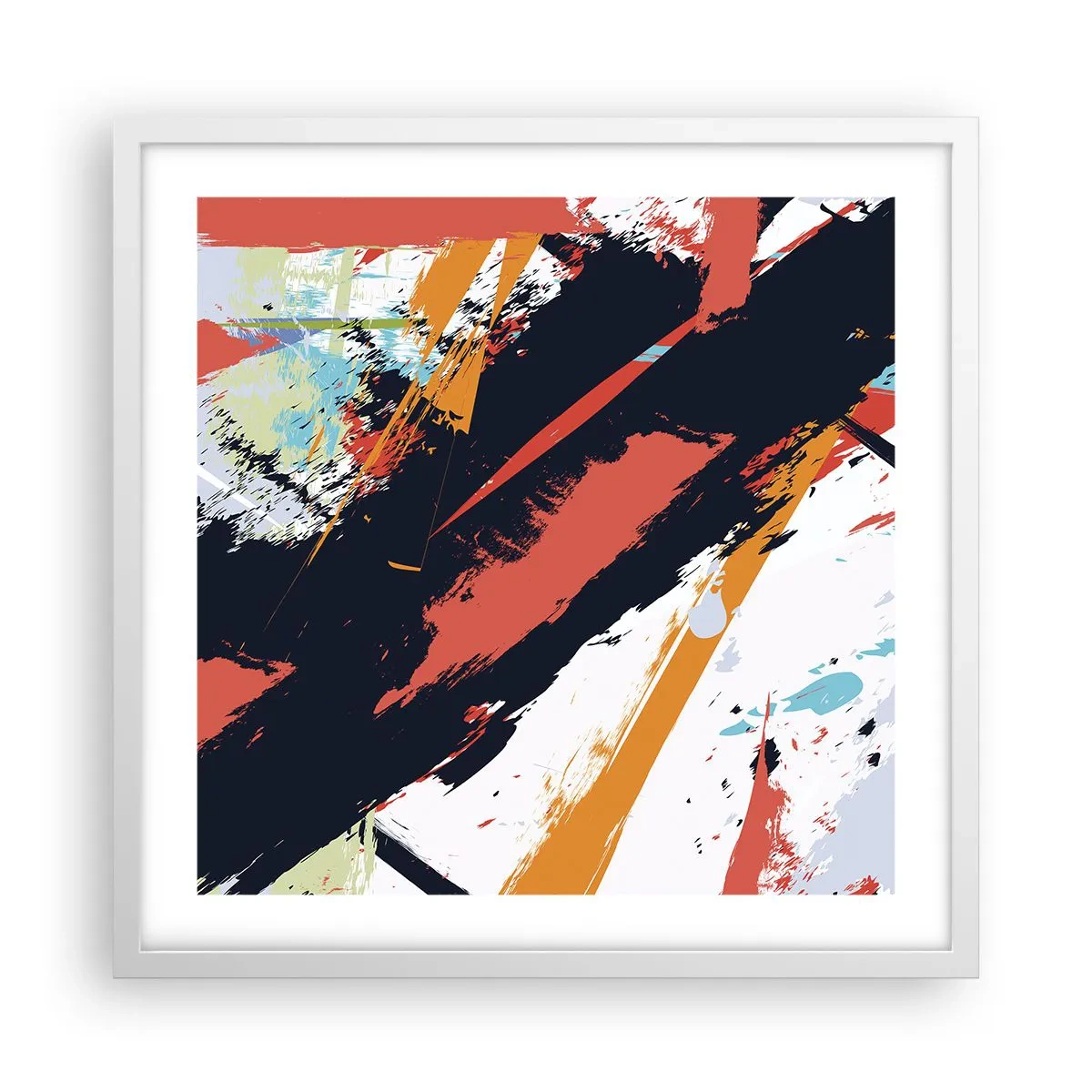 Póster en marco blanco - Composición dinámica - 50x50 cm