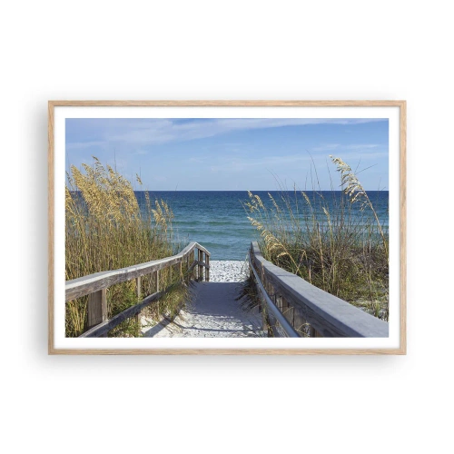 Póster en marco roble claro - En el sol, en el viento - 100x70 cm