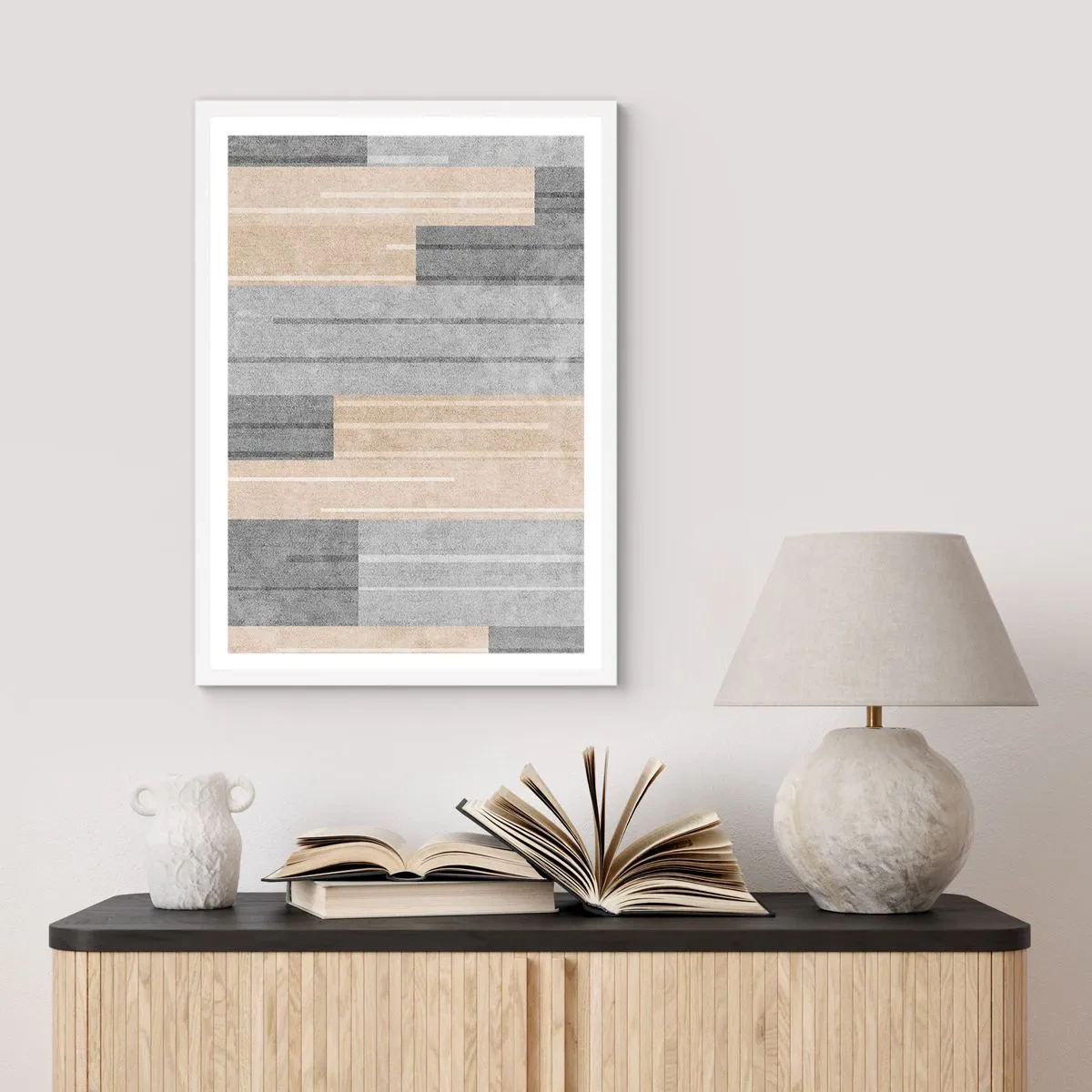 Póster en marco blanco - Composición: sostener la vertical - 61x91 cm