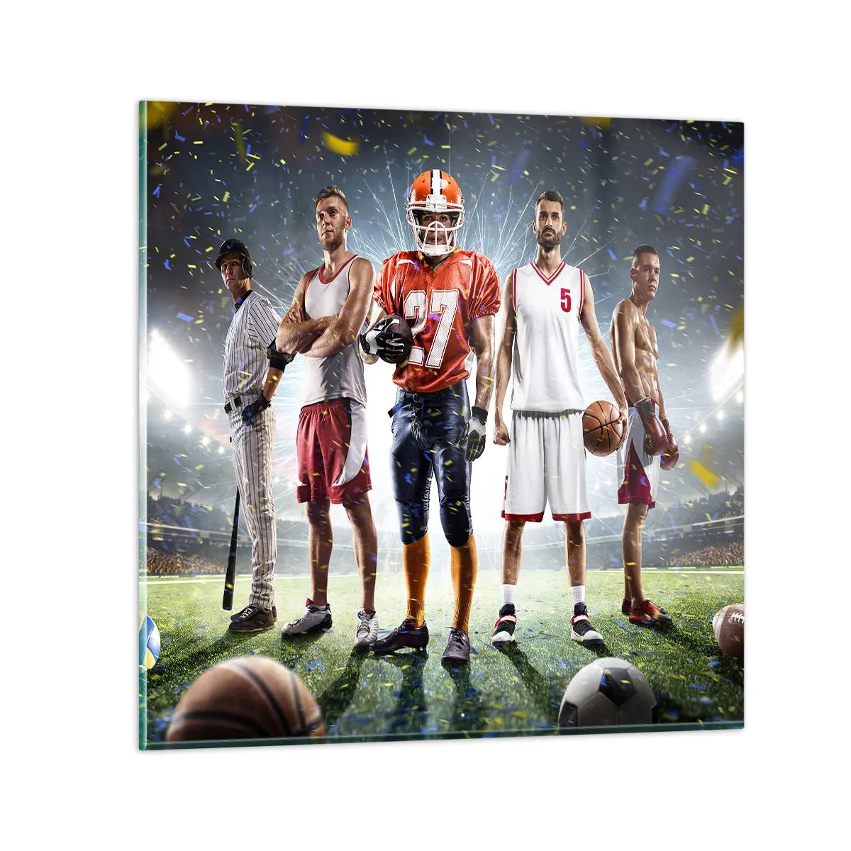 Cuadro sobre vidrio - Impresiones sobre Vidrio - Gladiadores sobre los terrenos de juego - 70x70 cm