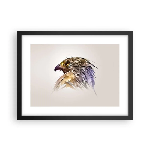 Póster en marco negro - Retrato de un guerrero - 40x30 cm