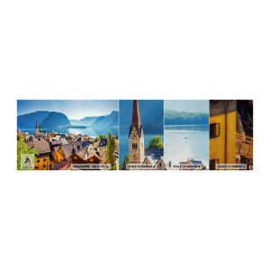 Muestra de fotomural Premium Sand - No podría ser más pintoresco - Paisaje, Ciudad, Austria - 100x30 cm