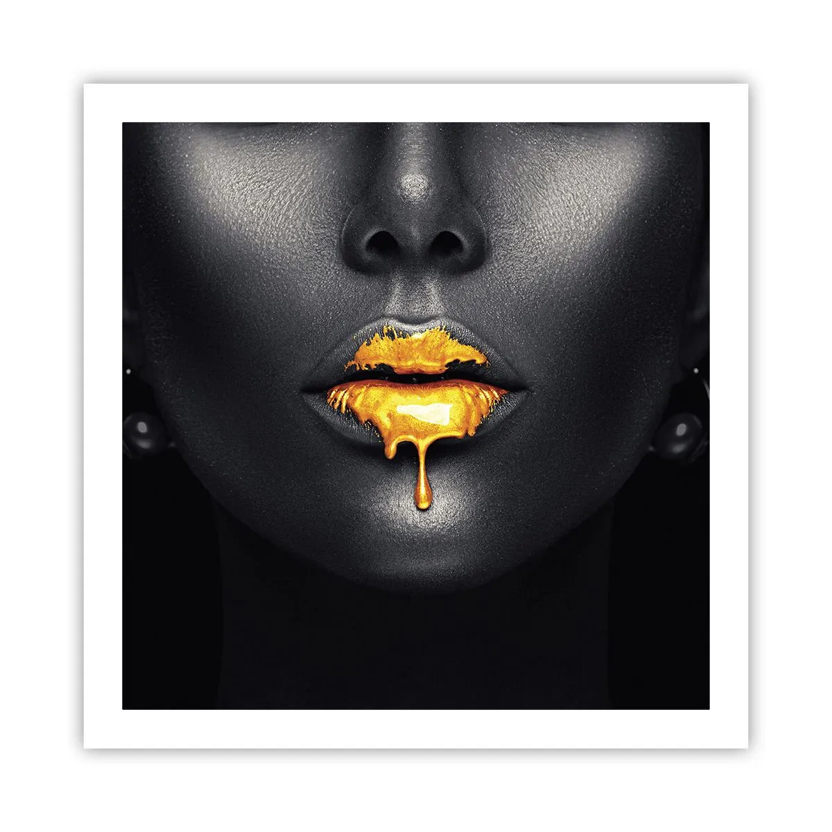 Póster - Labios de oro - 60x60 cm