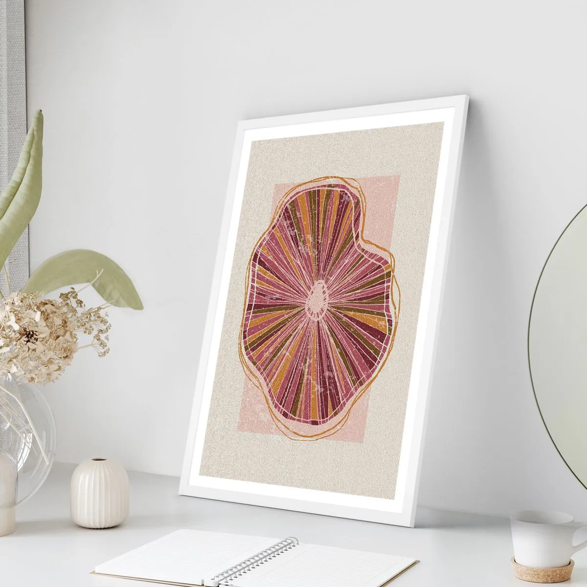 Póster en marco blanco - Abstracción radiante - 40x50 cm