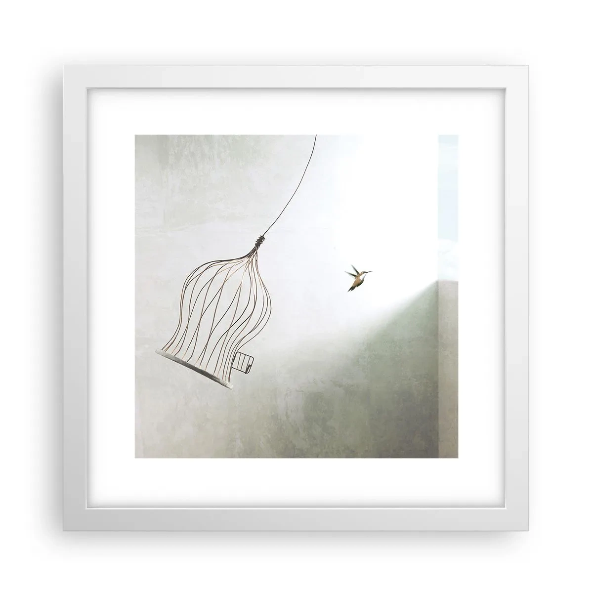 Póster en marco blanco - Aquí debo estar - 30x30 cm