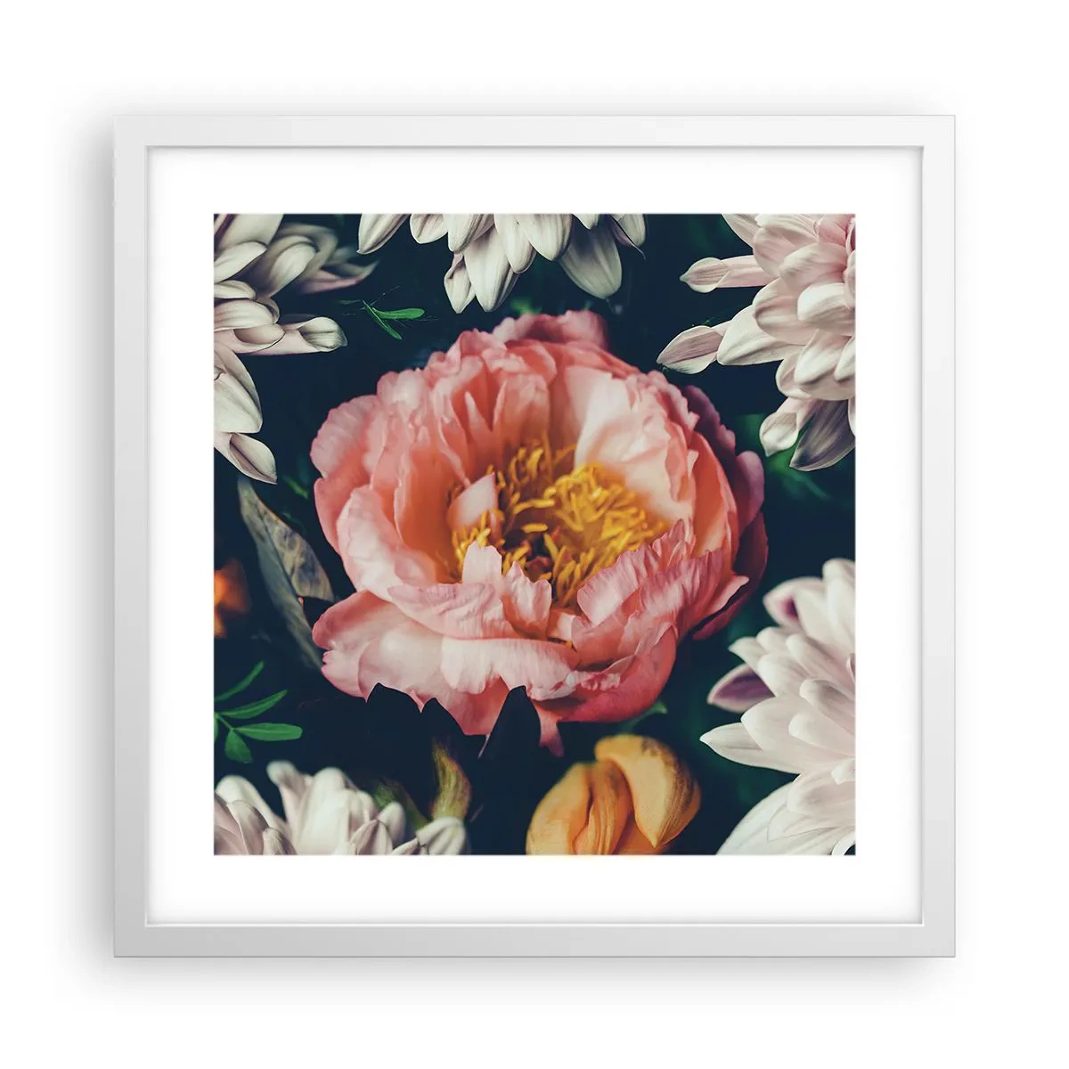 Póster en marco blanco - Con esplendor barroco - 40x40 cm