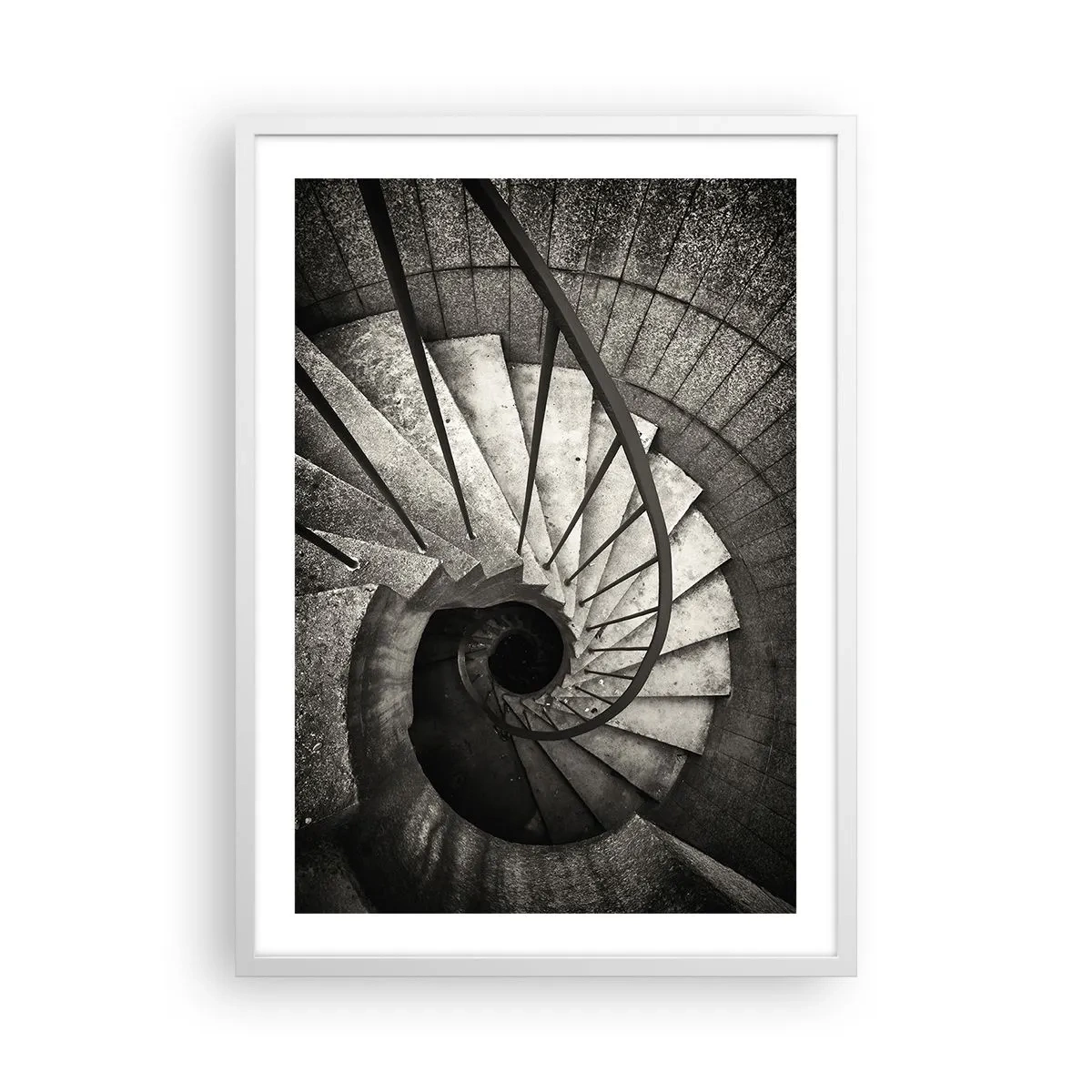 Póster en marco blanco - Escaleras arriba, escaleras abajo - 50x70 cm
