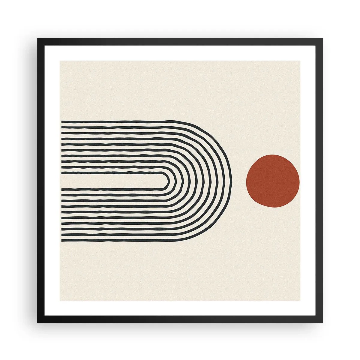 Póster en marco negro - Magnetismo de formas y colores - 60x60 cm
