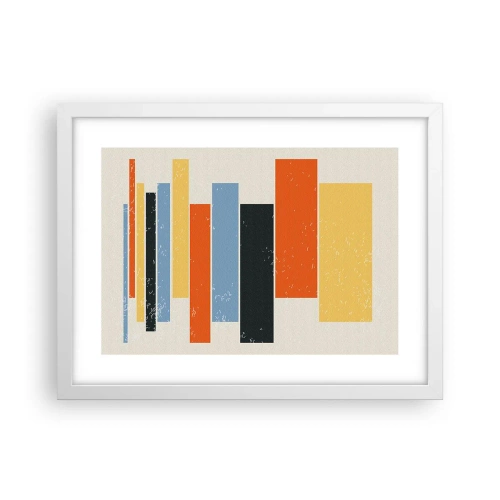 Póster en marco blanco - Barras multicolor - 40x30 cm
