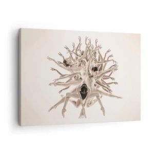 Cuadro sobre lienzo - Impresión de Imagen - Composición abstracta de bailarines en movimiento. - 70x50cm - Floreciendo en la danza - Decoración de pared moderna para salón y dormitorio ARTTOR