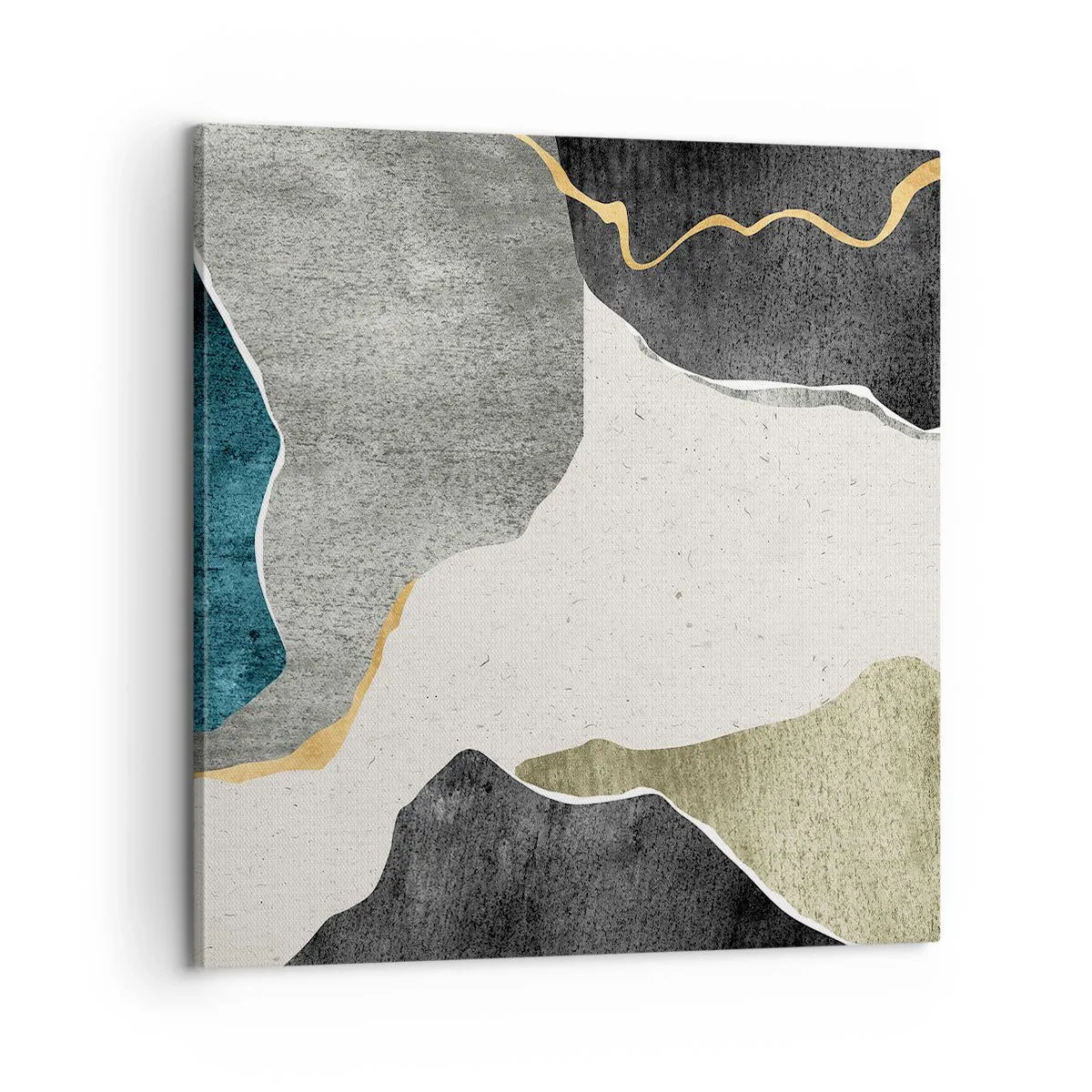 Cuadro sobre lienzo - Impresión de Imagen - Composición en mosaico con una hebra de oro - 60x60 cm