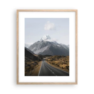 Póster en marco roble claro - El camino al corazón de las montañas - 40x50 cm