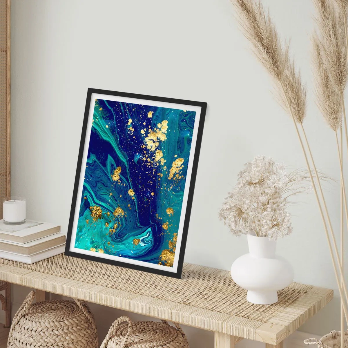 Póster en marco negro - Pétalos de sol - 61x91 cm