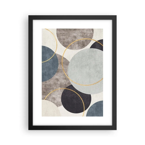 Póster en marco negro - Círculo tras círculo - 30x40 cm