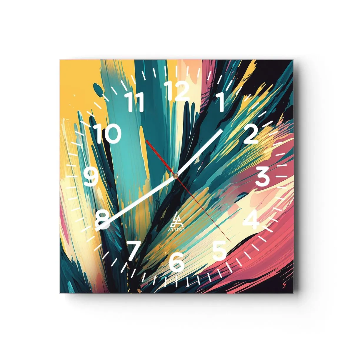 Reloj de pared - Reloj de vidrio - Composición - una explosión de alegría - 30x30 cm