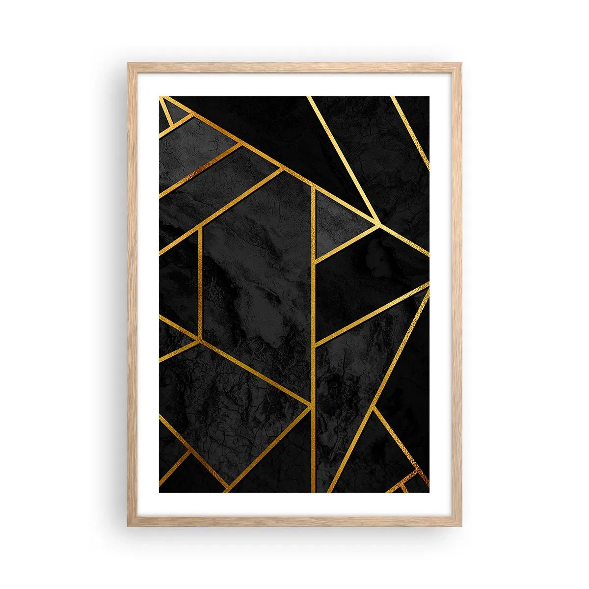 Póster en marco roble claro - Oscuridad y brillo - 50x70 cm