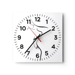 Reloj de pared - Reloj de vidrio - Escurridiza como una ola - 40x40 cm