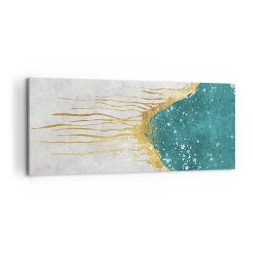 Cuadro sobre lienzo - Impresión de Imagen - Marea dorada - 100x40 cm