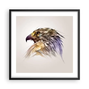 Póster en marco negro - Retrato de un guerrero - 50x50 cm