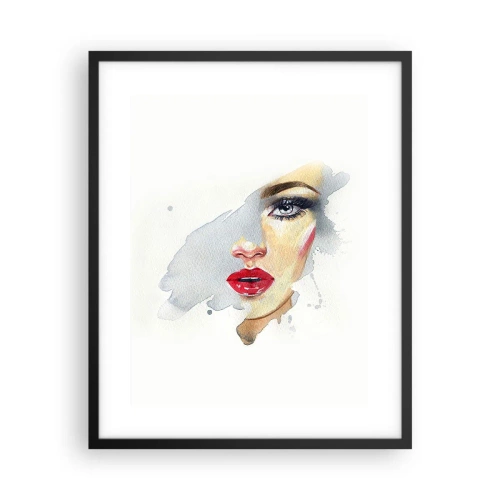 Póster en marco negro - Reflejo en una gota de agua - 40x50 cm