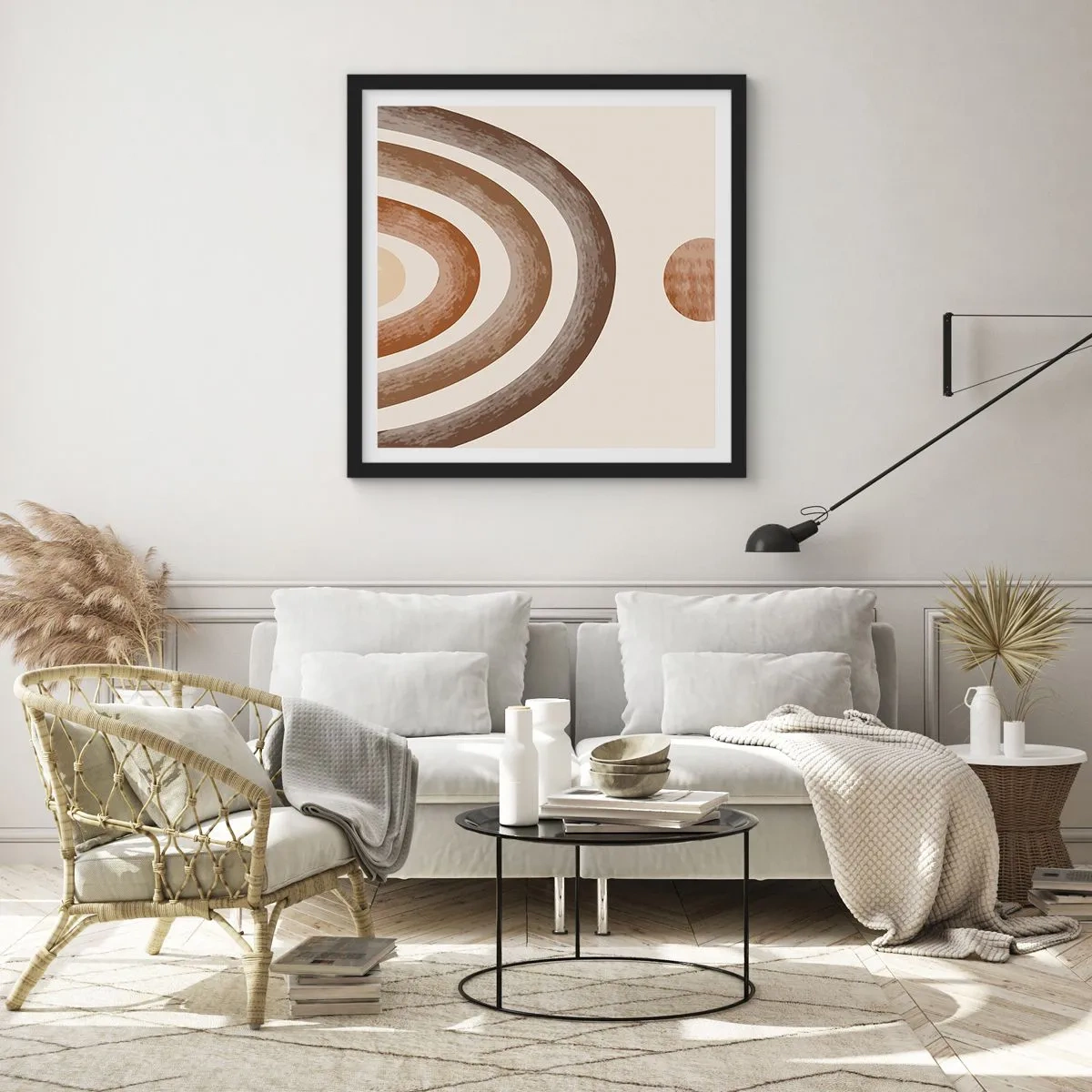 Póster en marco negro - En otro mundo - 60x60 cm