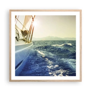 Póster en marco roble claro - Para una aventura - 60x60 cm