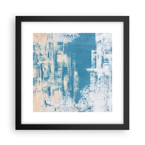 Póster en marco negro - A través de un carámbano - 30x30 cm