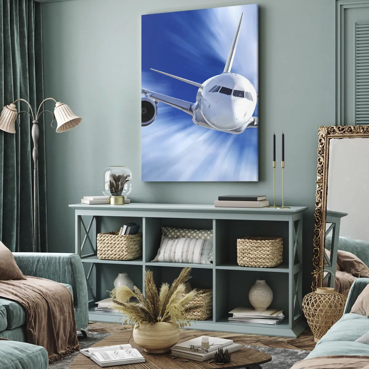 Cuadro sobre lienzo - Impresión de Imagen - Más rápido que el viento en el cielo - 65x120 cm