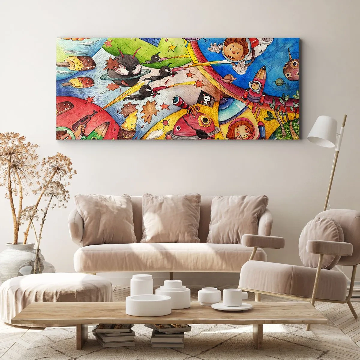 Cuadro sobre lienzo - Impresión de Imagen - Una gran aventura cósmica - 90x30 cm