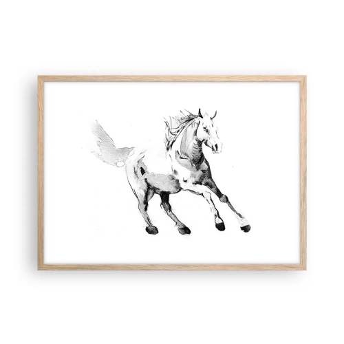 Póster en marco roble claro - Alma indómita - 70x50 cm