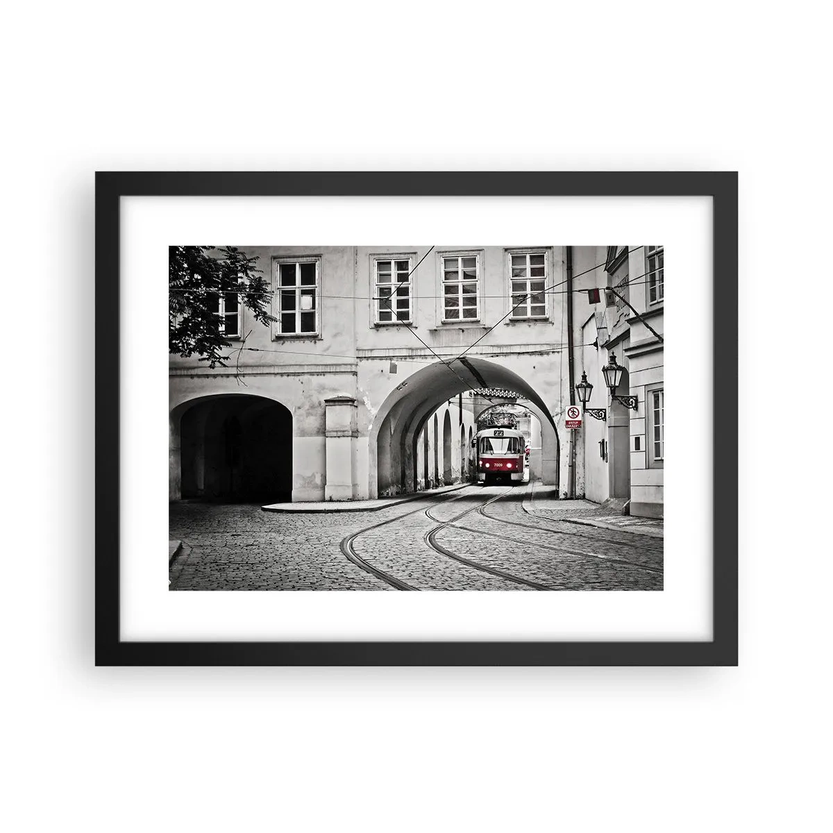 Póster en marco negro - A través del laberinto urbano - 40x30 cm
